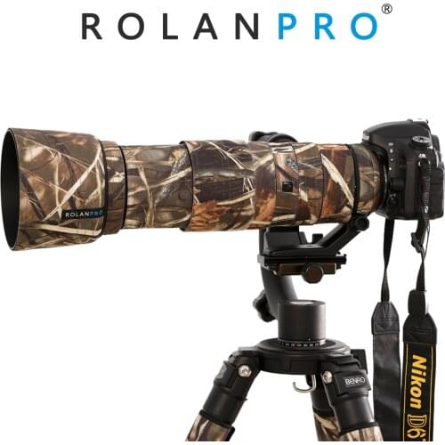 ROLANPRO Lens Coat Camouflage Rain Cover for Nikon AF-S 200-500mm f/5.6E ED VR Lens Protective Case Lens Protection Sleeve