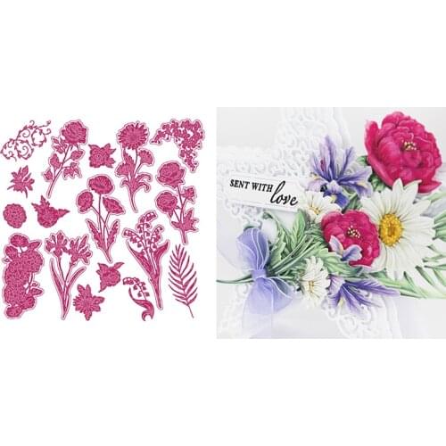 Midi Arrangement Flower Metal Cutting Die Scrapbook Embossed Paper Card Album Craft Template Cut Die Stencils New for 2021