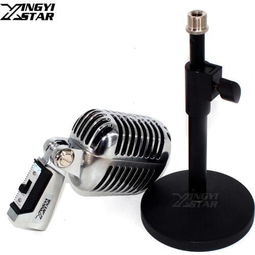 55SH Switch Desktop Vocal Mic Stand Professional Metal Classic Retro Style Vintage Dynamic Microphone For Computer Karaoke Sing