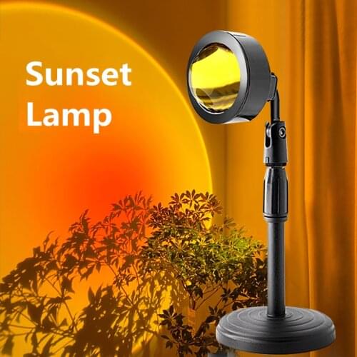 Night Lamp Sunset Projector Light Height Adjustable USB Charge Atmosphere Lamps For Bedroom Living Room Lighting Home Decor