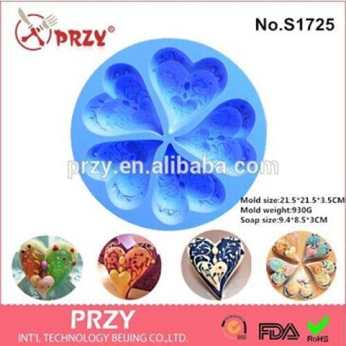 Valentines day flower / heart shaped new design soap mold Cake decoration mold fondant mold manual Handmade soap mold candle