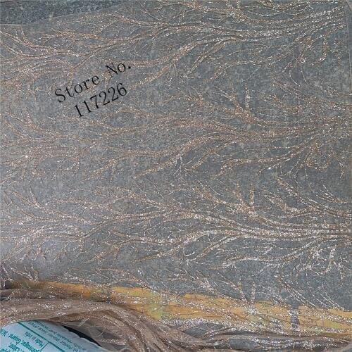 New design Embroidered net Lace Fabric Amazing Glued Glitter tull fabric Tulle Mesh French Lace for fashion dress