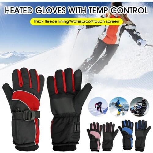 1Pair Electric Heated Gloves Thermal Gloves Warm Rechargeable Waterproof Windproof Outdoor Cycling Ski Motorcycle Winter Gloves