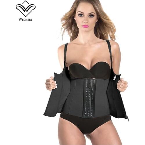 Wechery Waist Trainer Sweat Belt Slimming Underwear Body Shaper Vest 6 Steel Bones Modeling Strap Neoprene Trimmer Fajas Sheath