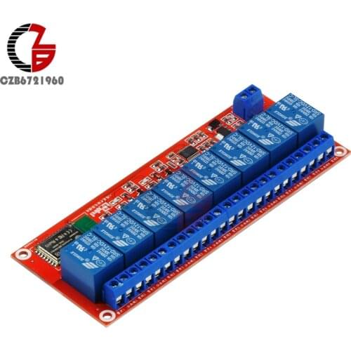 5V 12V 8 CH Channel Bluetooth Relay Module Bluetooth Remote Control Mobile Phone Control for PLC Control VCC GND AC 250V 10A