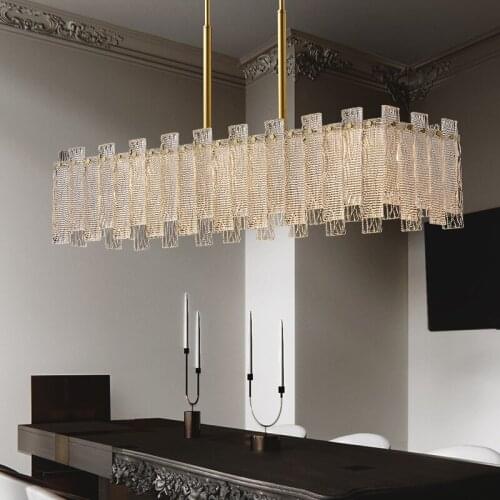 Light luxury dining table chandelier copper post-modern minimalist creative personality design restaurant island chandelier