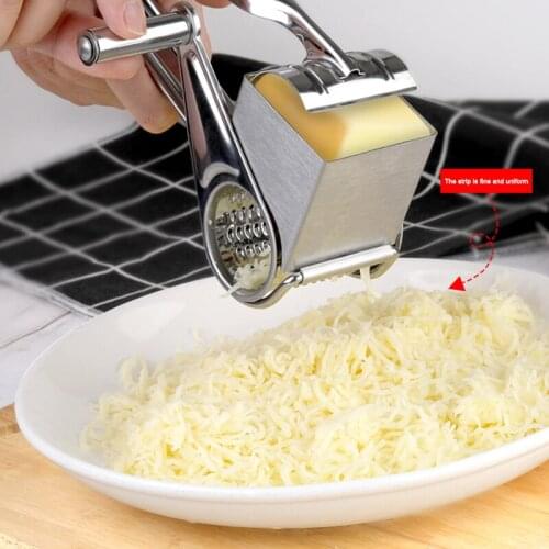 Stainless Steel Cheese Grater Hand Crank Rotary Blades Vegetable Grinder Kitchen CLH@8