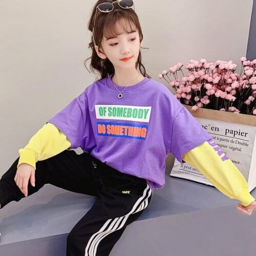Girls' Hoodies Sweatshirts Babys Kids Outwear 2021 Splicing Spring Autumn Top Toddler Pullover Formal Sport Cotton Childrens C