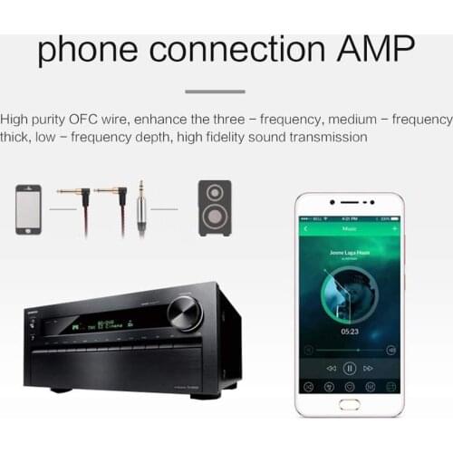 Audio Cable Angled Mini Jack 3.5 to Dual 1/4" Jack for TV PC Speaker Amplifier 3.5mm to 2*6.35 OFC Cable