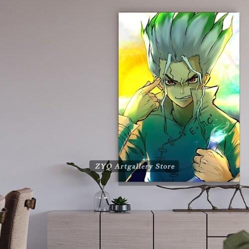 Japan Anime Handsome Ishigami Senkuu Dr Stone Poster Canvas Painting For Living Room Framework Artwork
