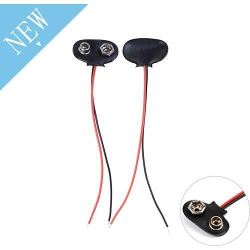 10pcs 9V Battery Snap Connector clip Lead Wires holder wire length 15CM