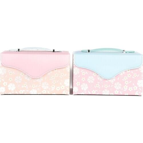 Hipster jewelry box multi-layer portable jewelry storage box with mirror European princess makeup box