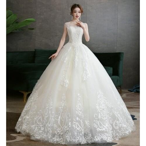 2021 New Sweetheart Elegant Lace Wedding Dress With Beads Appliques Floor Length Embroidery Woman Bride Gown Vestido De Noiva