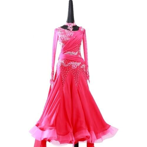 Ballroom Dance Dress For Women High Quality Competition Dresses Modern Waltz Tango Standard Ballroom Costume white MD559