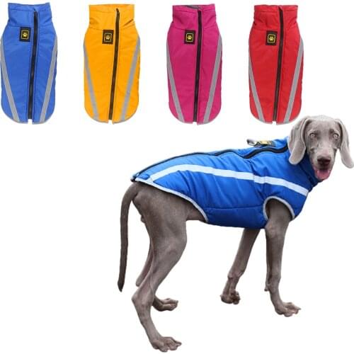 Winter Dog Clothes Warm Jacket for Small Medium Large Dogs Reflective Waterproof Fashion Pet Coat Zipper Vest Dog Costume Padded