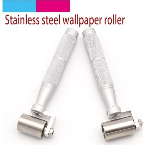 1pcs 34mm/40mm Stainless Steel Flat Pressure Wall Sticker Roller Wallpaper Apply DIY Hand Tool W/ Bimetallic Bearing