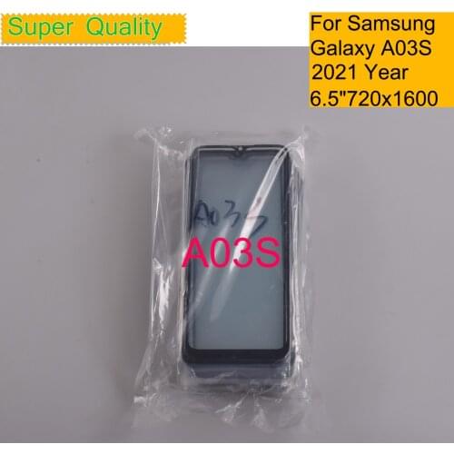 10Pcs/Lot For Samsung Galaxy A03S Touch Screen Front Glass Panel LCD Outer Display Lens A03S Front Glass With OCA Glue
