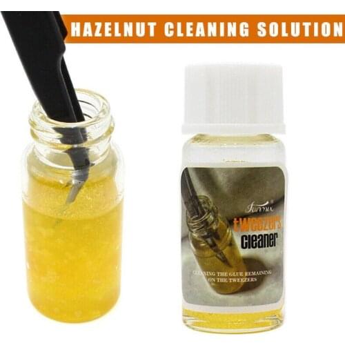 20g Professional Eyelash Extension Tweezers Cleaning with and Ball Tweezers Eyelashes Glue Liquid Remover Sponge Tools Clea Q8U7