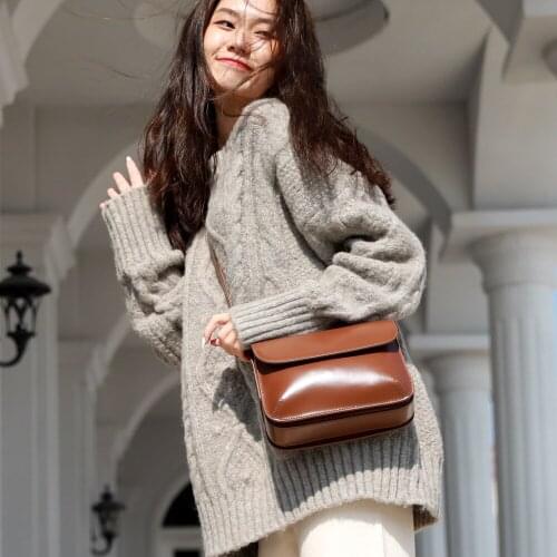 2021 New Design Small Square Leather Crossbody Bag Exquisite Female Retro Shoulder Bag For Woman