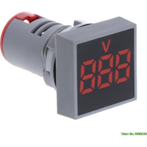 22MM AC 12-500V Voltmeter Square Panel LED Digital Voltage Meter Indicator Light