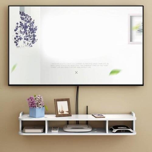 30/50/60cm Storage Holders Racks Floating Shelf for TV Components Wall Mounted Set-top Box For Cable Boxes/Routers/Remotes