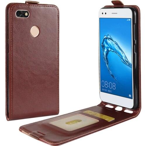 30pcs/lot R64 Flip Leather PU+TPU Cover Stand Case with card slot for Huawei p9 lite mini / y6 pro 2017