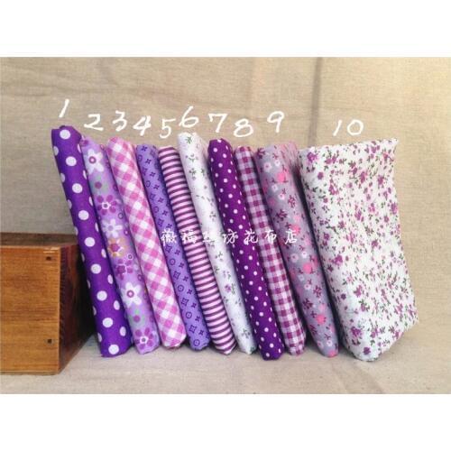 50cm*50cm Manual Bag Cloth Fabric 10pcs Purple Lavender Cotton Fabric For Sewing Patchwork Fabric Textile Tilda Doll Body Cloth