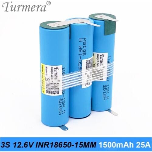 3s INR18650-15mm 1500mah 25a 12.6v 10.8v 18650 Battery Pack Welding Battery for Makita Screwdriver Tool Battery Customized