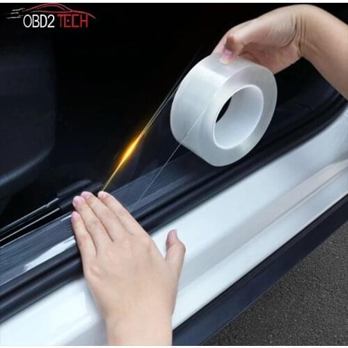 3M Car Stickers Door Edge Protector Strip Bumper Protector Anti Scratch Transparent Nano Tape Trunk Door Sill Car Accessories