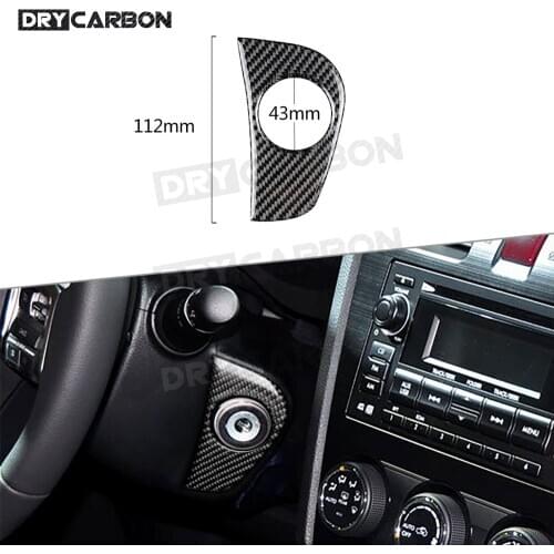 Car Key Hole Start Switch Button Carbon Fiber Trim Frame Cover Sticker For Subaru Forester XV Crosstrek WRX STI 2015-2019 LHD