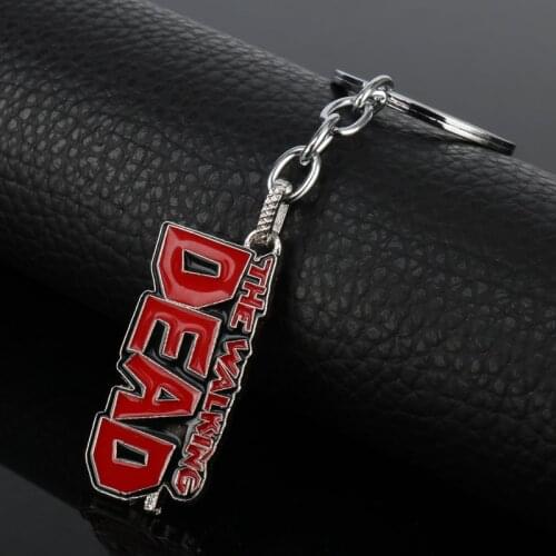 Dongsheng Fashion The Walking Dead Keychain Letter Enamel Pendant Keychains Keyrings Cosplay Key Holder For Women Men Fans Gift