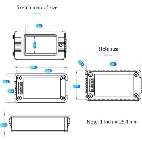 6in1 Digital AC 80~260V Power Energy Monitor Voltage Current KWh Watt Meter 100A A0KE