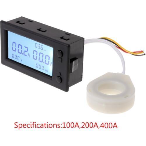 DC 300V 100A 200A 400A digital Voltmeter Ammeter Battery Capacity coulometer Power electricity watt-hour meter With Hall sensor
