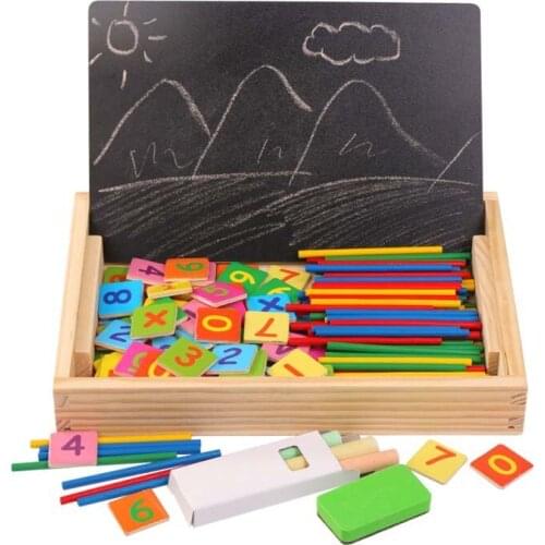 Wooden Counting Sticks Box Set Montessori Wooden Blocks Number Math Teaching Kids Game Education Intelligence Stick Toy Gifts