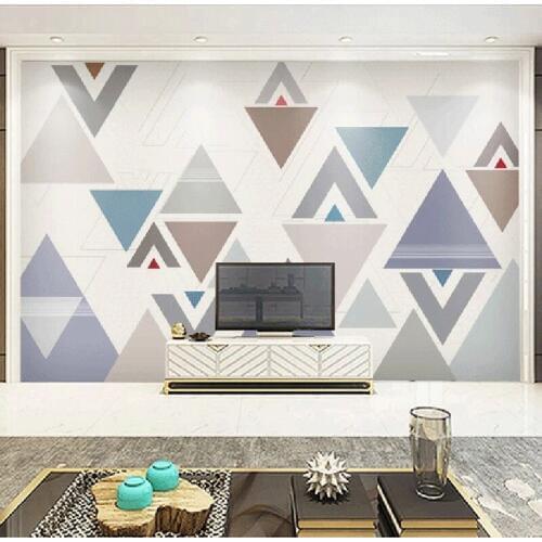 Home Decor Living Room Custom Any Size Mural Wallpaper Colored Geometric Pattern TV Backdrop Bedroom Photo Wall Paper 3D