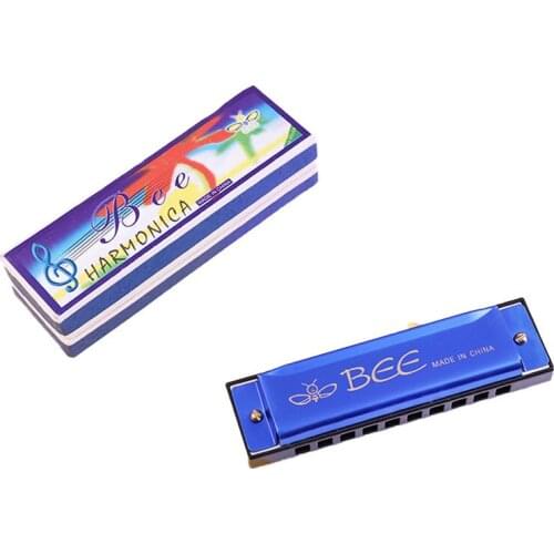 Bee BEE Harmonica 10-hole dual-tone C key early childhood education pocket instrument color blues harmonica