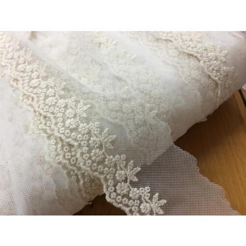 Hot Sale 3 Meters 2018 New Embroidered Cotton Lace Trim Sewing Garment Accessories Beige Lace Fabric 6cm Width