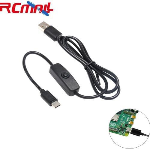 5V 3A Power Adapter Cable USB to Type-C Power Supply Cord with on/off Switch For Raspberry Pi 4 Modle B FZ3910