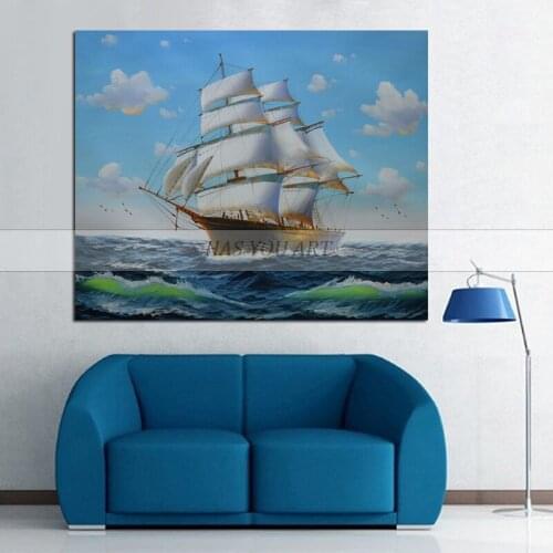 Aritist pure Handpainted Modern landscape Oil Painting on Canvas handmade bule sky seascape Oil Painting for living room decor