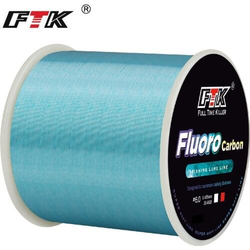FTK 500m Fishing Line Invisible Carbon Fiber Speckle Fluorocarbon Fishing Line 4.13LB-34.32LB/0.14mm-0.5mm Ocean Beach Fishing