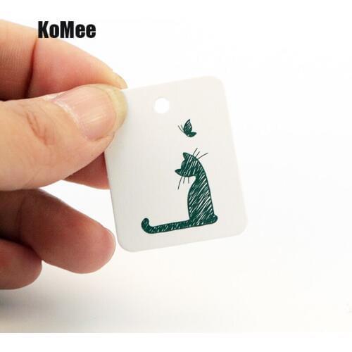 Cute Cat with Butterfly Printed Small Price Paper Labels 2.6*3.3cm 200pcs/lot Beautiful Tag for Party Cake Gift Bottle Packaging