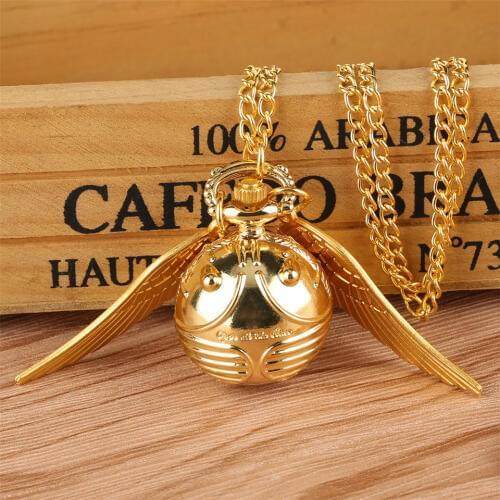 Small Size Gold Color Beetle with Wings Quartz Pocket Watch Necklace Pendant Cute Design Kids Watches for Children Gifts 2019