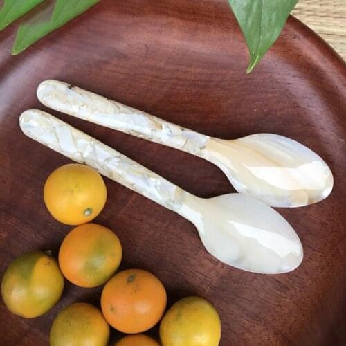 Household Adorable Seashell Fork Flower Pear Wood Stitching Caviar Sauce Plus Wood Fork Spoon Floral Coffee Sorbetes Cake Tool