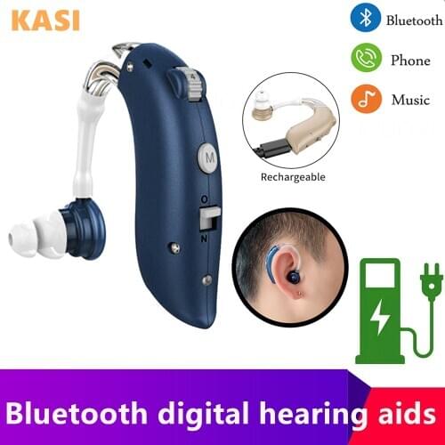 Mini Rechargeable Hearing Aid Digital Hearing Aids Adjustable Tone Sound Amplifier Portable Deaf Elderly Bluetooth Hearing Aid