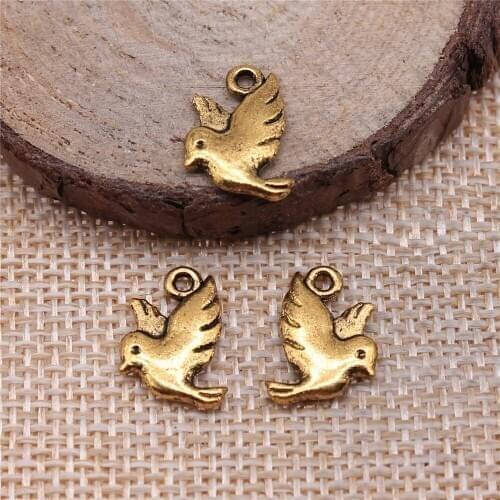 Fashion 40pcs Dove Bird Charms Pendant For Bracelet Earrings Jewelry Diy Accessory