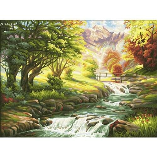Landscape Scenery DIY Embroidery 11CT Cross Stitch Kits Needlework Craft Set Printed Canvas Cotton Thread Home Sale