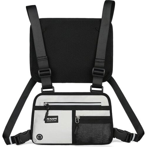 Mens chest bag Tactical Vest Bag Fashion Fitness Running Bag Cool Streetwear Hip Hop Waist Pack Summer Rig Bag handbag for men