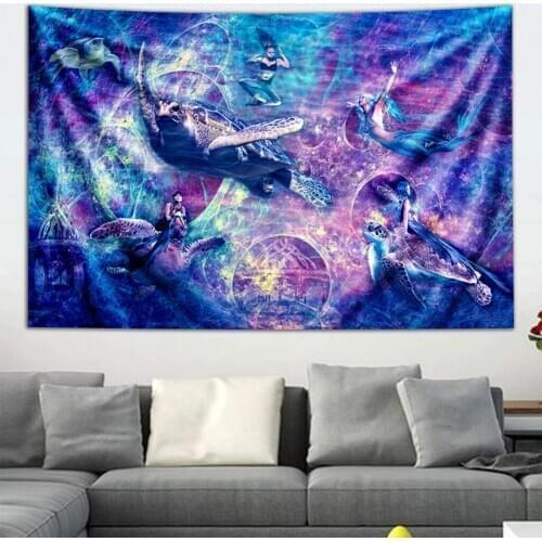 Sea Tales Wall Tapestry by Psyt Scene Hanging Modern Art