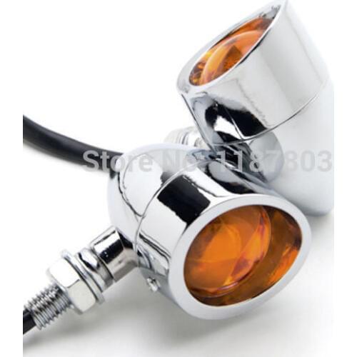 New Custom Chrome Pair of Front or Rear Turn Signals Indicator Blinker Lights