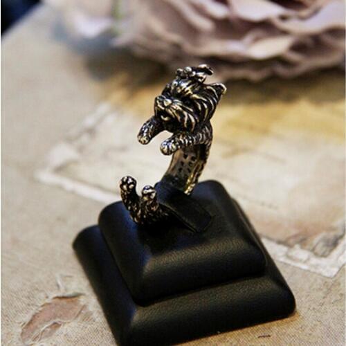New Unique Unique Retro Yorkshire Terrier Adjustable Ring free ship